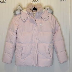 Abercrombie Kids Blush Puffer Coat Medium 11/12